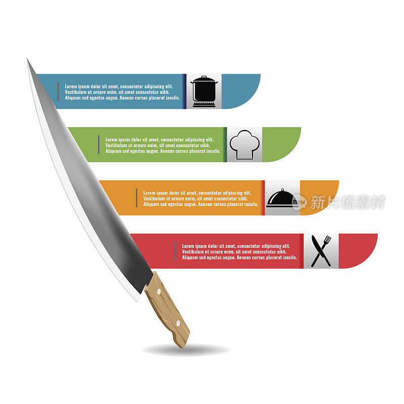 Wood Kitchen Knife Graphic Template Vector